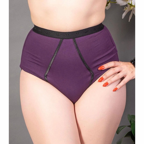 What Katie Did Marilyn Retro Cotton Knickers Underwear Plum Brand New With Tags - Picture 1 of 6